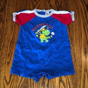 Little Beginnings Baseball Dinosaur Romper